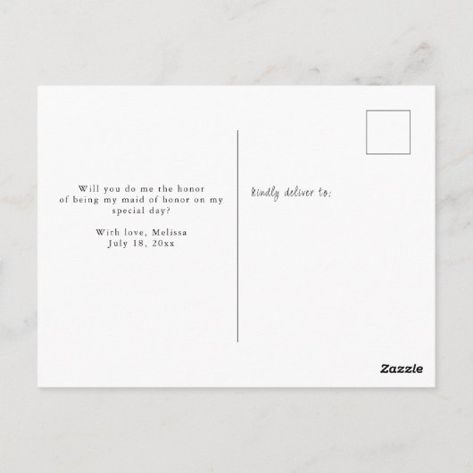 elegant zult u mijn dienstmeisje zijn briefkaart (Achterkant)