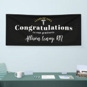 Elegant Zurse Afstuderen Black White, gepersonalis Spandoek (Beurs)