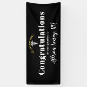 Elegant Zurse Afstuderen Black White, gepersonalis Spandoek (Verticaal)