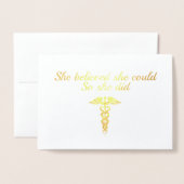 Elegant Zurse Student Afstuderen de naam Gold Cadu Folie Kaarten (Voorkant met envelop)