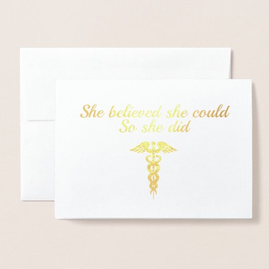 Elegant Zurse Student Afstuderen de naam Gold Cadu Folie Kaarten (Voorkant met envelop)