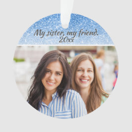 Elegant zuster Blue Glitter 2 zijkant foto 2 Ornament