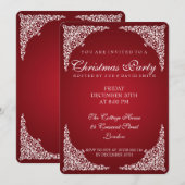 Elegant  zwaait kerstfeest rood kaart (Voorkant / Achterkant)