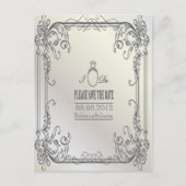 elegant zwaait moderne bruiloft met behoud van dat aankondigingskaart (Voorkant)