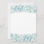 Elegant  zwaait rococo trouwuitnodiging kaart (Achterkant)