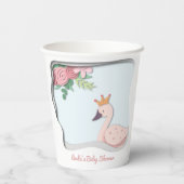 Elegant Zwaan Baby shower Papieren Bekers (Achterkant)