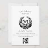 Elegant Zwaan Foto Sla de datum op Kaart (Achterkant)