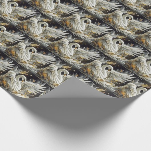 Elegant Zwaan Gift Wrap papier (Hoek)