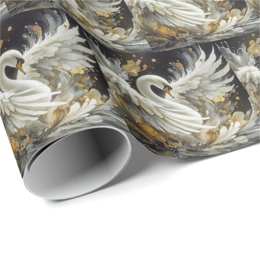 Elegant Zwanen Cadeaupapier Inpakpapier (Rol Hoek)