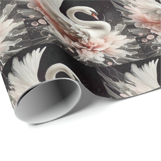 Elegant Zwanen Cadeaupapier Inpakpapier (Rol Hoek)