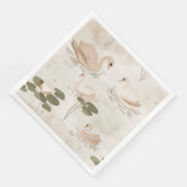 Elegant zwanenpatroon waterverf servet (Hoek)