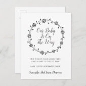 Elegant Zwangerschap Aankondiging Bloemen (Voorkant / Achterkant)