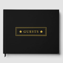 Elegant zwart 27x21 cm gastenboek voor elke gelege