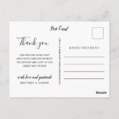 Elegant zwart 2 foto collage | Dank je Briefkaart (Achterkant)