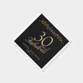 Elegant Zwart 30 en Fabulous 30th Verjaardag Servet (Hoek)