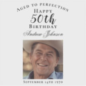 Elegant Zwart 50 Verjaardag Verouderd tot perfecti Sticker (Voorkant)
