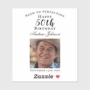 Elegant Zwart 50 Verjaardag Verouderd tot perfecti Sticker