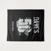 Elegant zwart 50ste verjaardagsfeestje wandkleed (Voorkant (horizontaal))