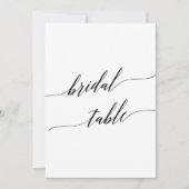 Elegant Zwart 5x7 Afdrukbaar Bruids Tafel Nummer Kaart (Voorkant)