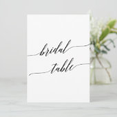 Elegant Zwart 5x7 Afdrukbaar Bruids Tafel Nummer Kaart (Staand voorkant)