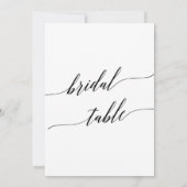 Elegant Zwart 5x7 Afdrukbaar Bruids Tafel Nummer Kaart (Achterkant)