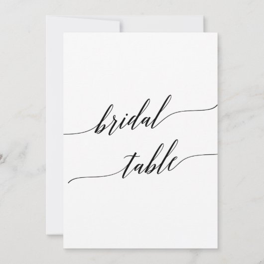 Elegant Zwart 5x7 Afdrukbaar Bruids Tafel Nummer Kaart (Achterkant)