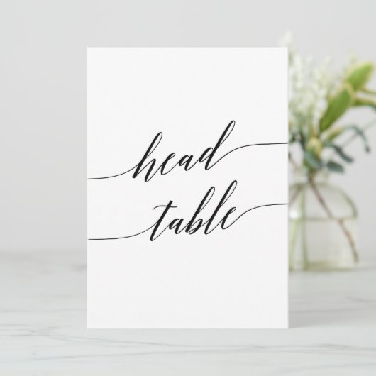 Elegant Zwart 5x7 Afdrukbaar Hoofd Tafelnummer (Staand voorkant)