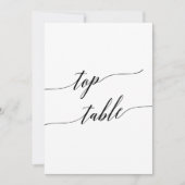 Elegant Zwart 5x7 Afdrukbaar Tafelnummer (Voorkant)