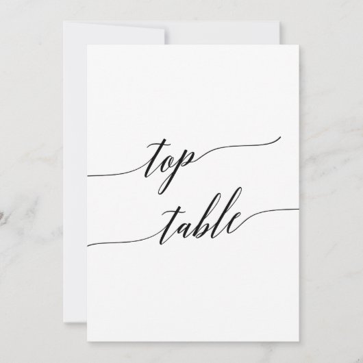 Elegant Zwart 5x7 Afdrukbaar Tafelnummer (Voorkant)