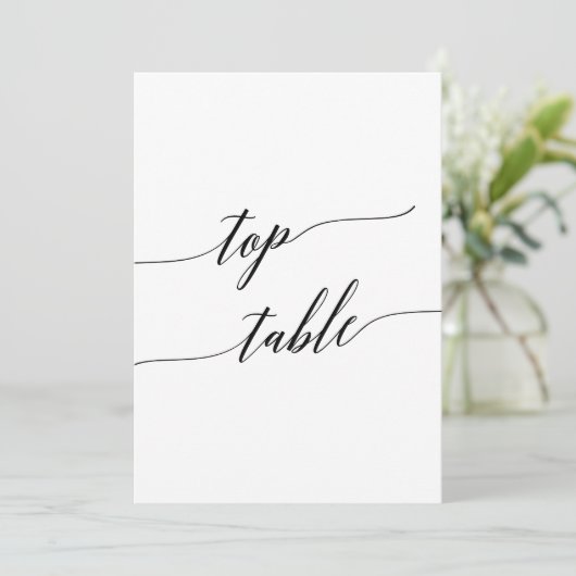 Elegant Zwart 5x7 Afdrukbaar Tafelnummer (Staand voorkant)