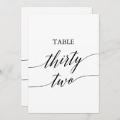 Elegant Zwart 5x7 Afdrukbaar Tafelnummer 32 (Voorkant / Achterkant)