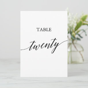 Elegant Zwart 5x7 Afdrukbaar Tafelnummer Twintig