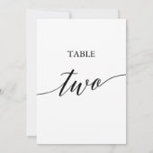 Elegant Zwart 5x7 Afdrukbare Tabel Twee Tafelnumme Kaart (Achterkant)