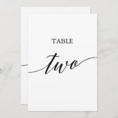 Elegant Zwart 5x7 Afdrukbare Tabel Twee Tafelnumme Kaart (Voorkant / Achterkant)