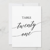 Elegant zwart 5x7 afdrukbare tafel nummer 21 kaart (Achterkant)