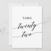 Elegant zwart 5x7 afdrukbare tafel nummer 22 kaart (Voorkant)