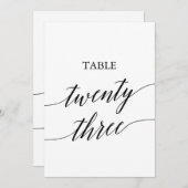 Elegant zwart 5x7 afdrukbare tafel nummer 23 kaart (Voorkant / Achterkant)