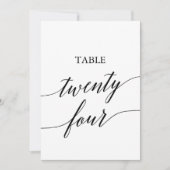 Elegant zwart 5x7 afdrukbare tafel nummer 24 kaart (Voorkant)