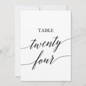 Elegant zwart 5x7 afdrukbare tafel nummer 24 kaart (Achterkant)