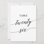 Elegant zwart 5x7 afdrukbare tafel nummer 26 kaart (Voorkant)