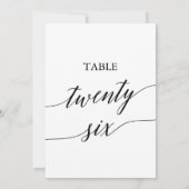 Elegant zwart 5x7 afdrukbare tafel nummer 26 kaart (Achterkant)