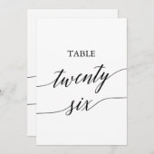 Elegant zwart 5x7 afdrukbare tafel nummer 26 kaart (Voorkant / Achterkant)