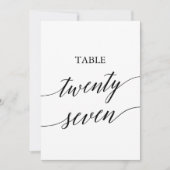 Elegant zwart 5x7 afdrukbare tafel nummer 27 kaart (Voorkant)