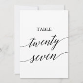 Elegant zwart 5x7 afdrukbare tafel nummer 27 kaart (Achterkant)