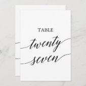 Elegant zwart 5x7 afdrukbare tafel nummer 27 kaart (Voorkant / Achterkant)