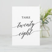 Elegant zwart 5x7 afdrukbare tafel nummer 28 kaart (Staand voorkant)