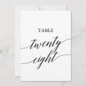 Elegant zwart 5x7 afdrukbare tafel nummer 28 kaart (Achterkant)