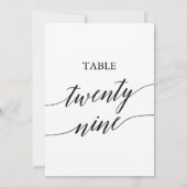 Elegant zwart 5x7 afdrukbare tafel nummer 29 kaart (Achterkant)