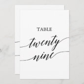 Elegant zwart 5x7 afdrukbare tafel nummer 29 kaart (Voorkant / Achterkant)