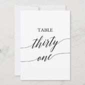 Elegant zwart 5x7 afdrukbare tafel nummer 31 kaart (Achterkant)